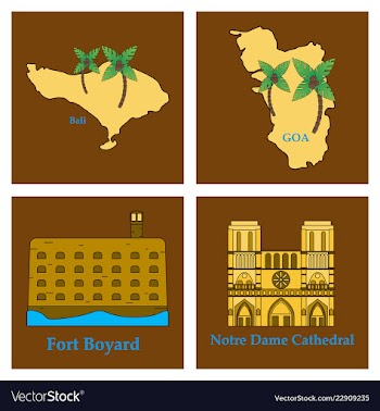 Travel journey concept famous monuments of world vector image
