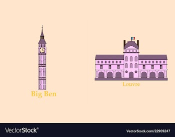 Travel journey concept famous monuments of world vector image