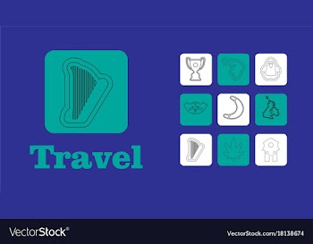 Travel line icons for web and mobile thin line vector image