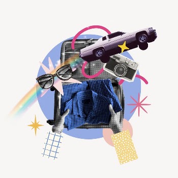 Travel luggage packing, creative remix | Free Photo - rawpixel