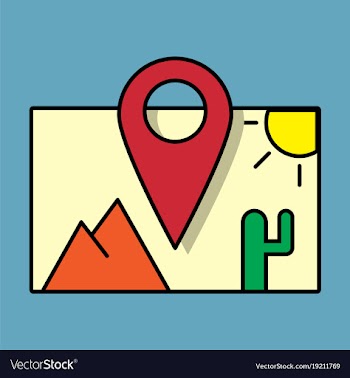 Travel pin location on a global map flat icon vector image