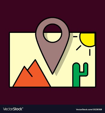 Travel pin location on a global map flat icon vector image