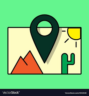 Travel pin location on a global map flat icon vector image