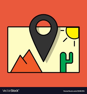 Travel pin location on a global map flat icon vector image