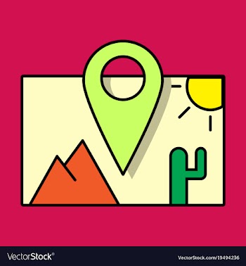 Travel pin location on a global map flat icon vector image