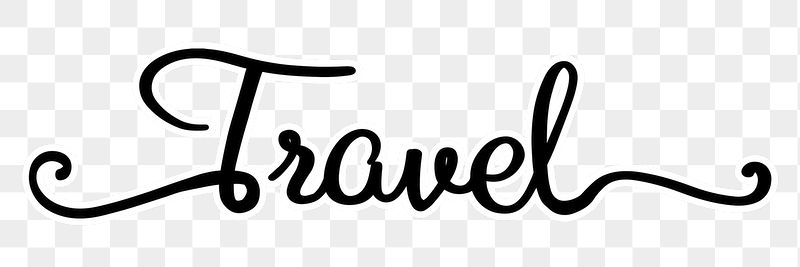 Travel png word, minimal black | Free PNG - rawpixel