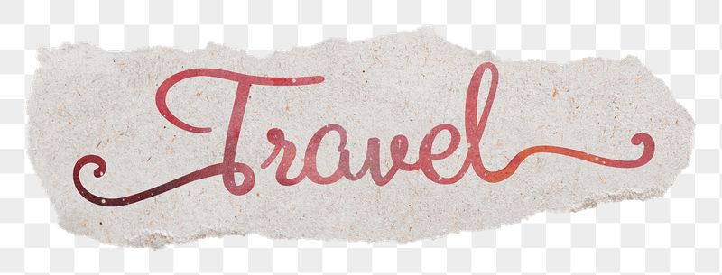 Travel png word, pastel red | Free PNG - rawpixel