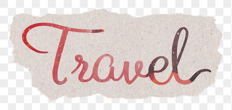 Travel png word, ripped paper | Free PNG - rawpixel