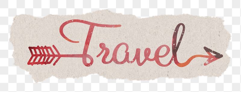 Travel png word, ripped paper | Free PNG - rawpixel