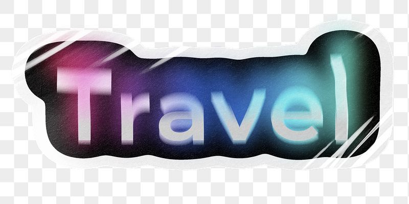 Travel png word sticker, neon | Free PNG - rawpixel