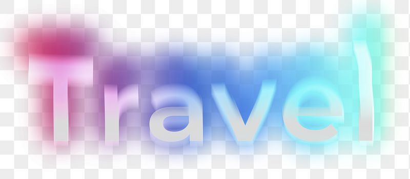 Travel png word sticker, neon | Free PNG - rawpixel