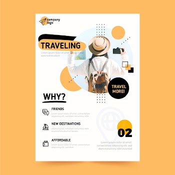 Travel poster with photo Free Vector