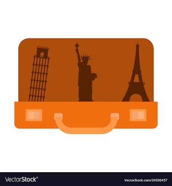 Travel suitcase for camping tourism cartoon of vector image