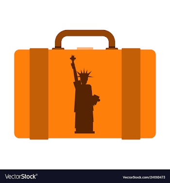Travel suitcase for camping tourism cartoon of vector image