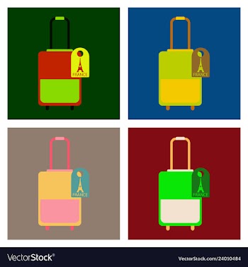 Travel suitcase for camping tourism cartoon of vector image