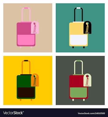 Travel suitcase for camping tourism cartoon of vector image