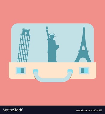 Travel suitcase for camping tourism cartoon of vector image