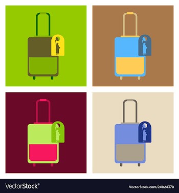 Travel suitcase for camping tourism cartoon of vector image