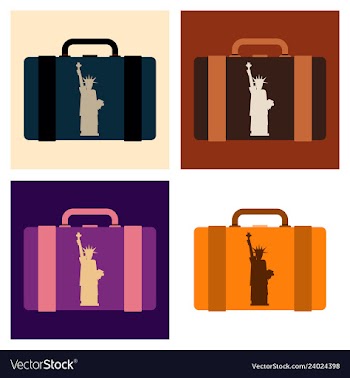 Travel suitcase for camping tourism cartoon of vector image