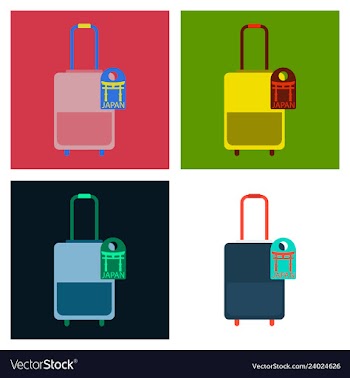 Travel suitcase for camping tourism cartoon of vector image