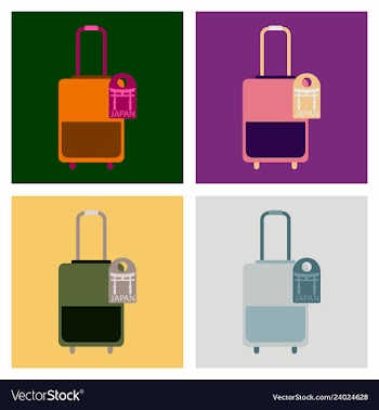 Travel suitcase for camping tourism cartoon of vector image