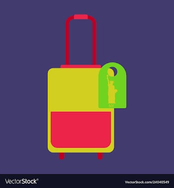 Travel suitcase for camping tourism cartoon of vector image