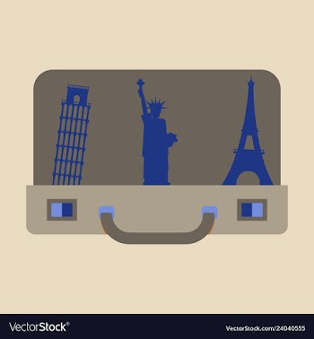 Travel suitcase for camping tourism cartoon of vector image