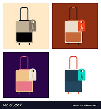 Travel suitcase for camping tourism cartoon of vector image