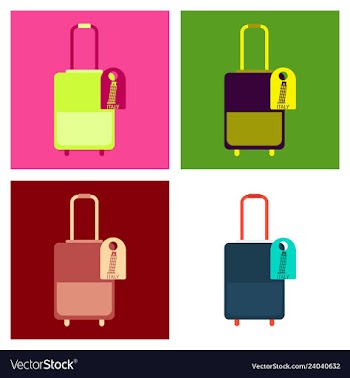 Travel suitcase for camping tourism cartoon of vector image