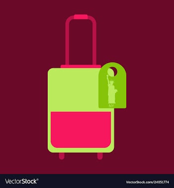 Travel suitcase for camping tourism cartoon of vector image