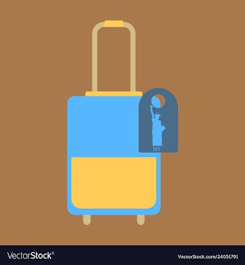 Travel suitcase for camping tourism cartoon of vector image