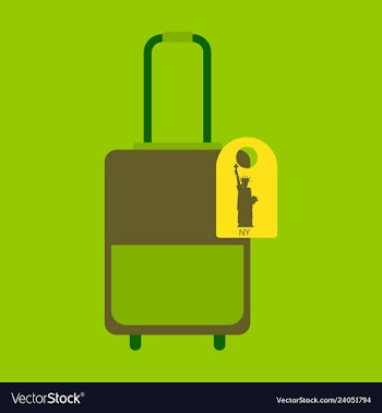 Travel suitcase for camping tourism cartoon of vector image