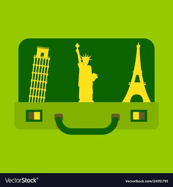 Travel suitcase for camping tourism cartoon of vector image
