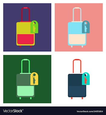 Travel suitcase for camping tourism cartoon of vector image