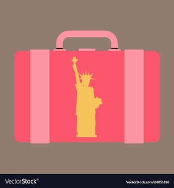 Travel suitcase for camping tourism cartoon of vector image
