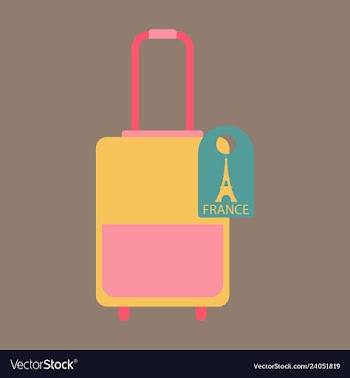 Travel suitcase for camping tourism cartoon of vector image