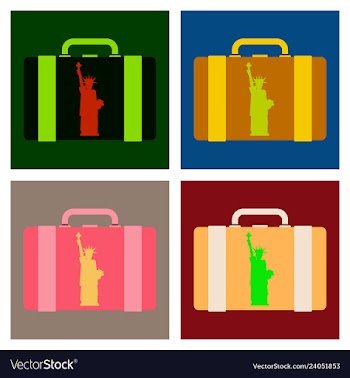 Travel suitcase for camping tourism cartoon of vector image