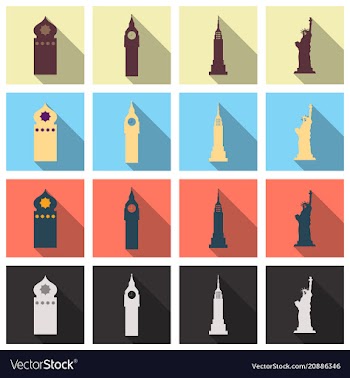Travel symbols and tourism signs vector image