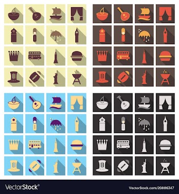 Travel symbols and tourism signs vector image