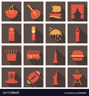 Travel symbols and tourism signs vector image