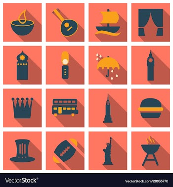 Travel symbols and tourism signs vector image