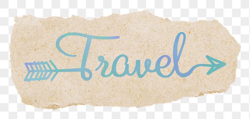 Travel word png, blue calligraphy | Free PNG - rawpixel