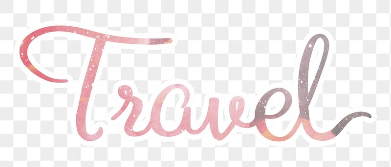 Travel word png sticker, pastel | Free PNG - rawpixel