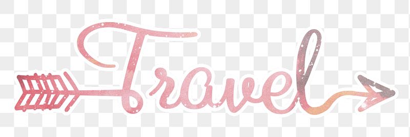 Travel word png sticker, pastel | Free PNG - rawpixel