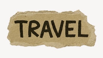 Travel word sticker, ripped paper | Free PSD - rawpixel