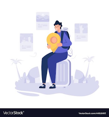 traveler backpacker destination flat