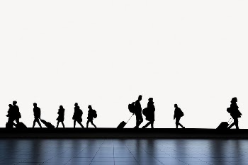 Travelers silhouette border collage element | Free PSD - rawpixel
