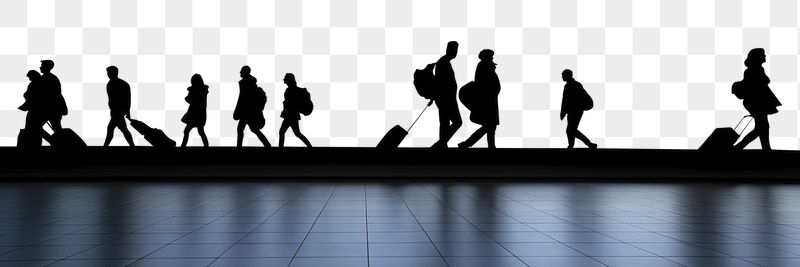 Travelers silhouette png border sticker, | Free PNG - rawpixel