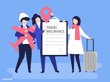 Travelers with travel insurance policy | Free stock vector - 479511