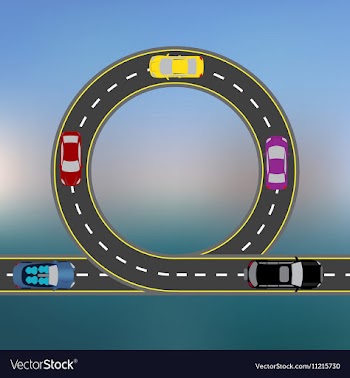 Traveling along the coast by car Abstract Highway vector image